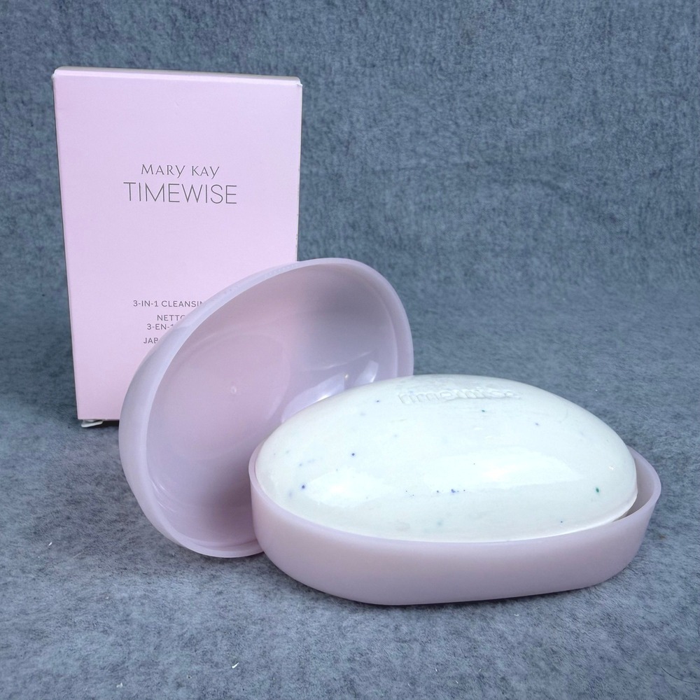 Mary Kay TimeWise 3-in-1 Cleansing Bar 5oz Facial Soap with Travel Dish NEW